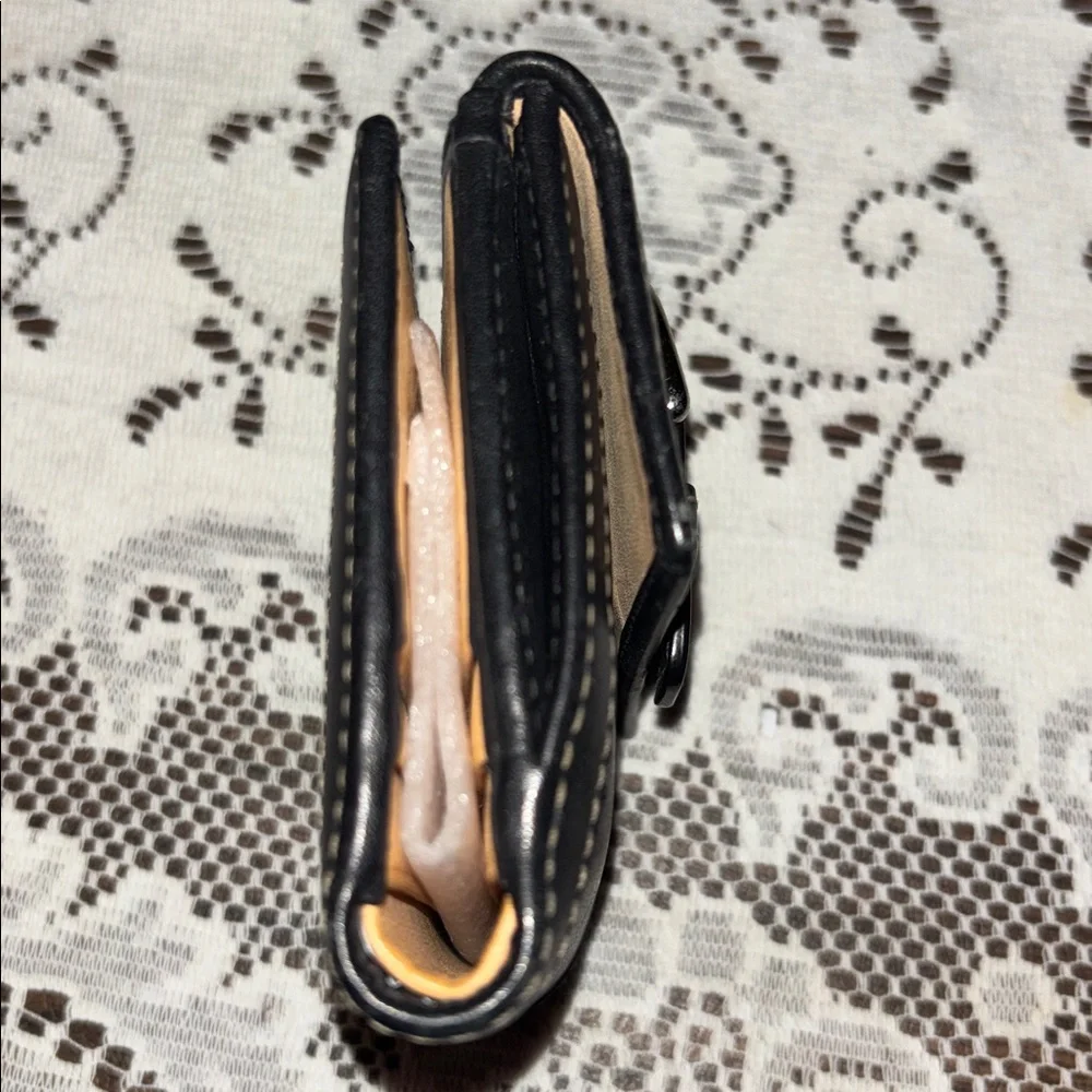 Coach black leather vintage soho  silver buckle wallet